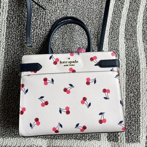 kate spade Handbags - Kate Spade Staci Dancing Cherrie Medium Satchel Cream Multi